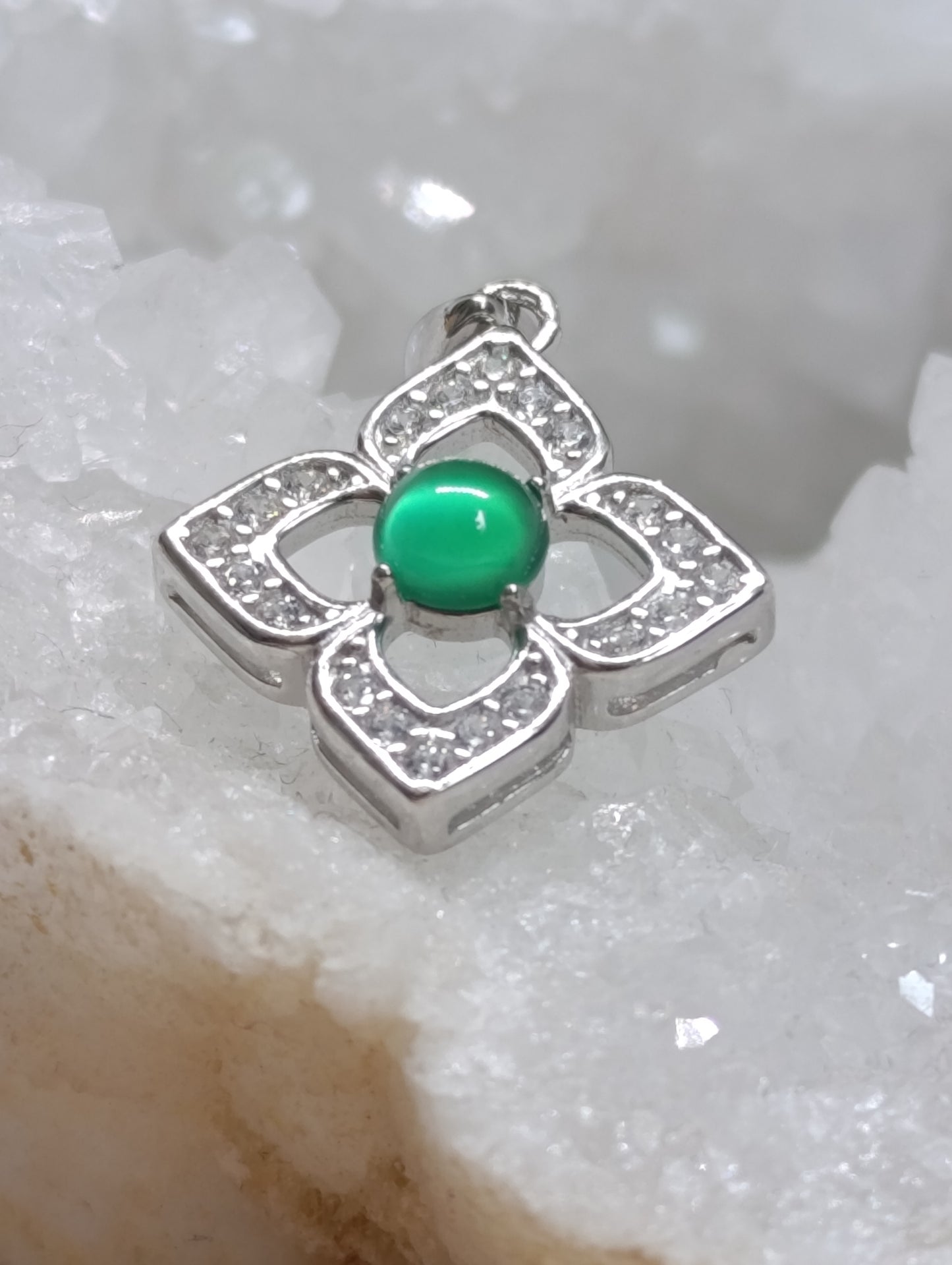 Pendentif Eugénia - Argent 925 rhodié & pierre qualité AAA