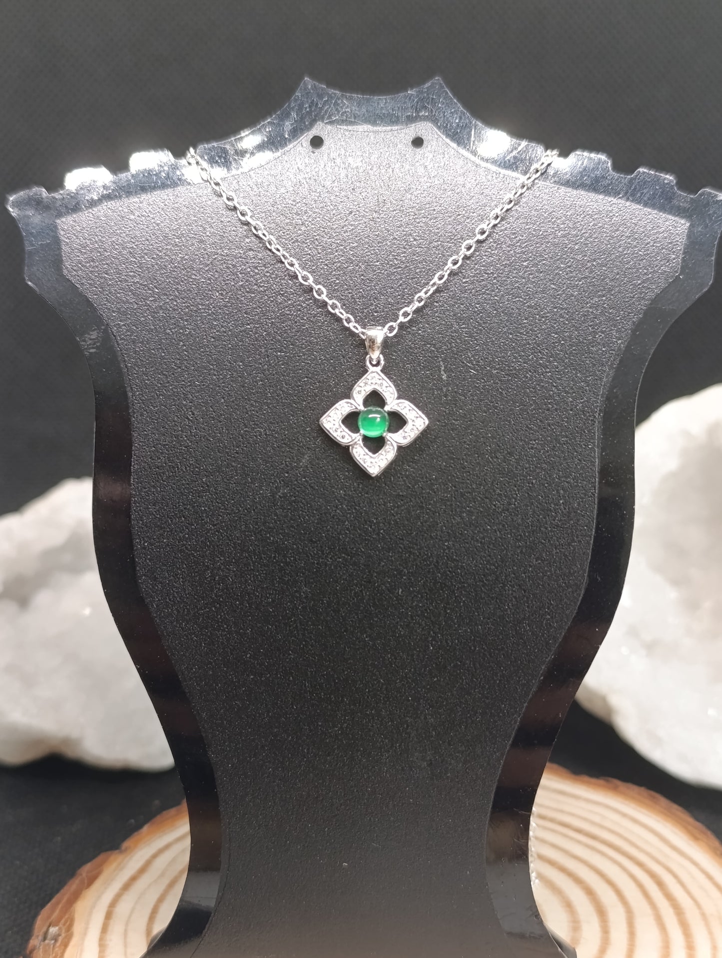 Pendentif Eugénia - Argent 925 rhodié & pierre qualité AAA