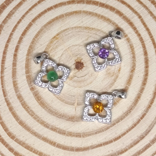 Pendentif Eugénia - Argent 925 rhodié & pierre qualité AAA