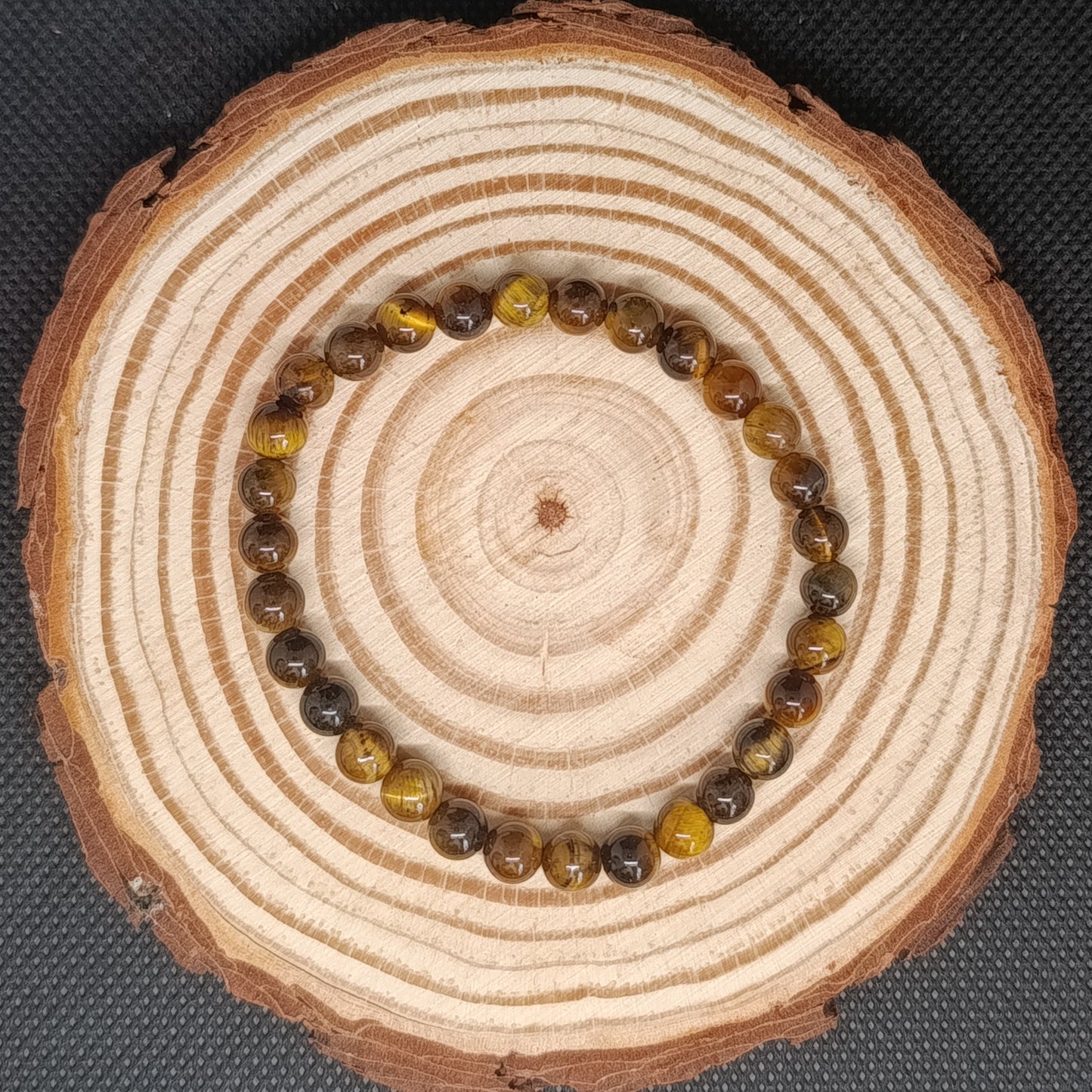 Bracelet boule Oeil de tigre 6mm