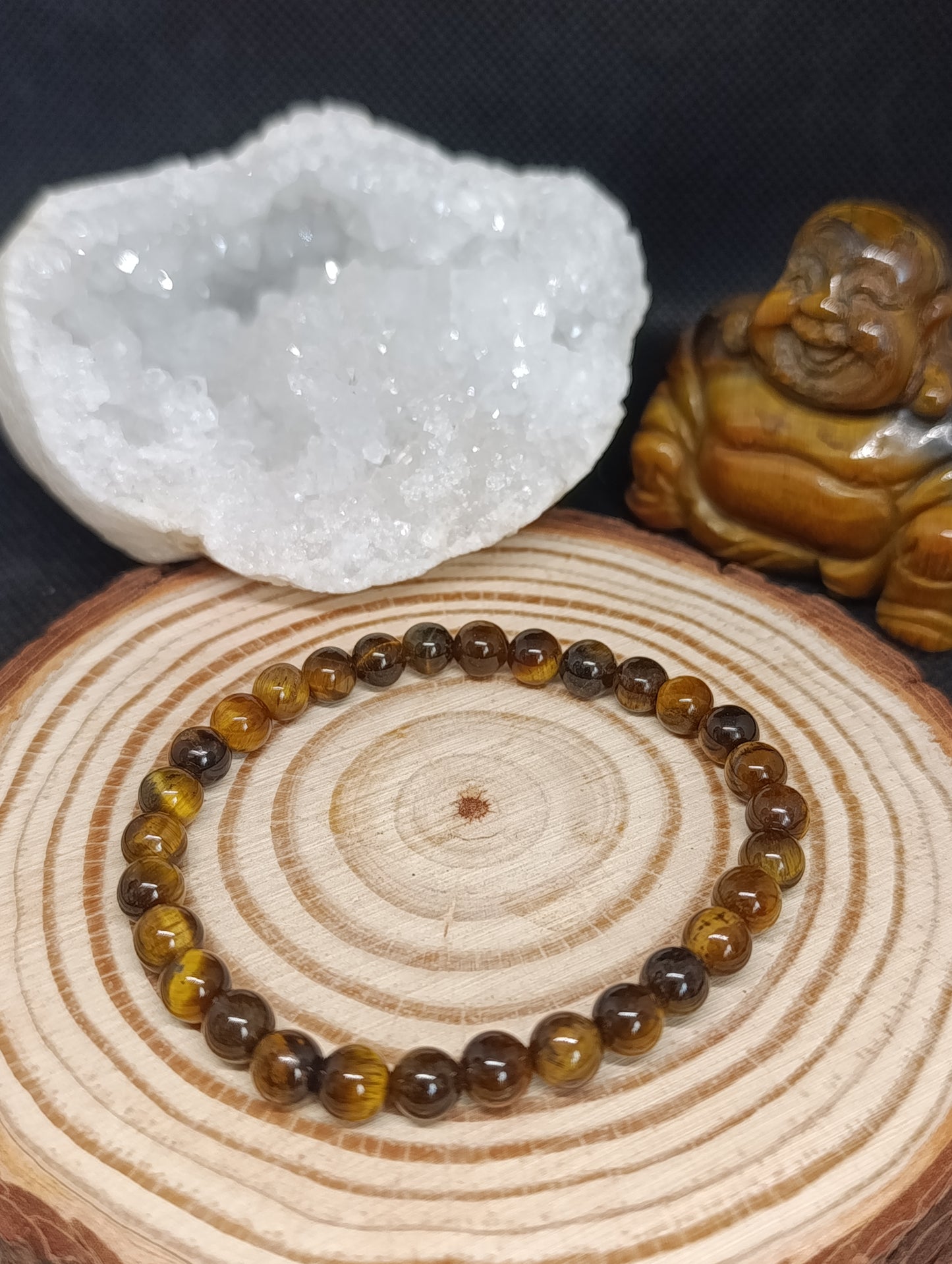 Bracelet boule Oeil de tigre 6mm