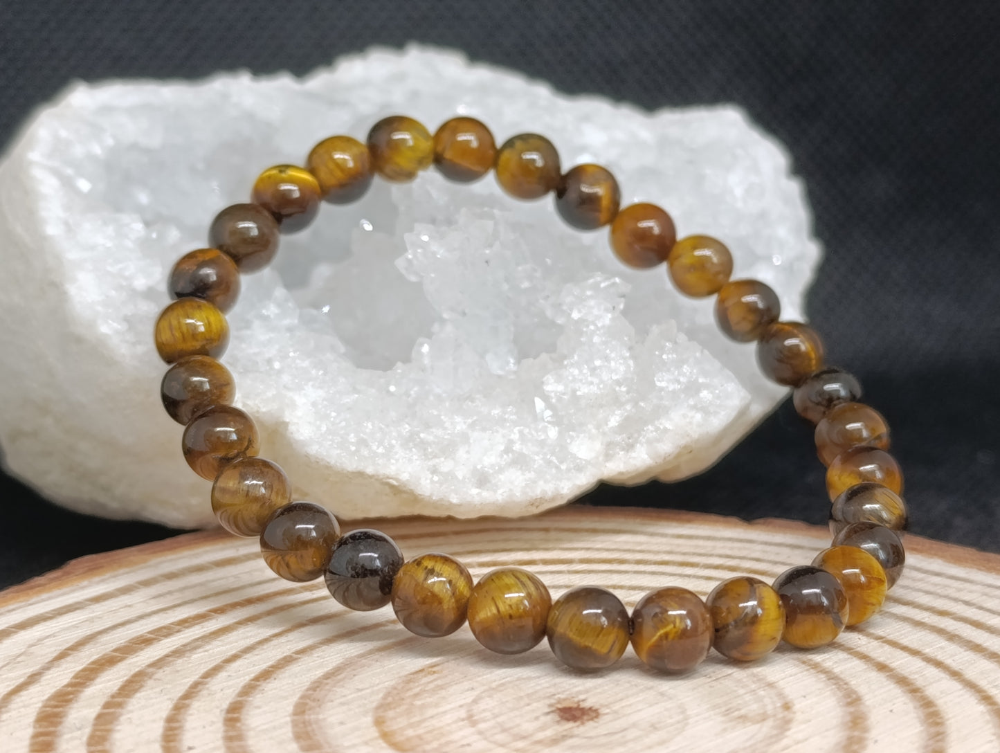 Bracelet boule Oeil de tigre 6mm