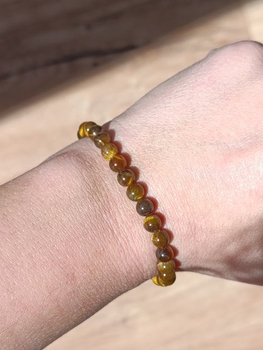 Bracelet boule Oeil de tigre 6mm