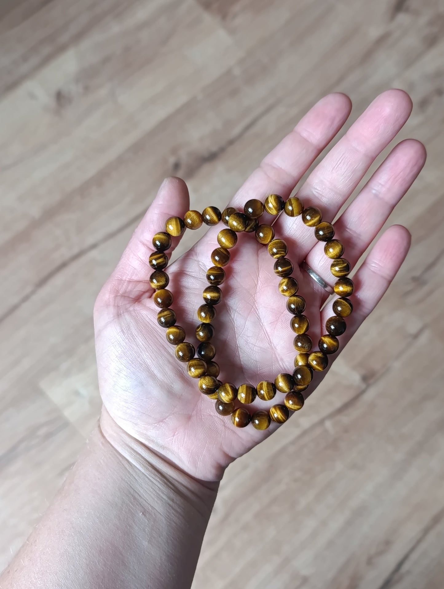 Collier boule Oeil de tigre 8mm - Qualité AA