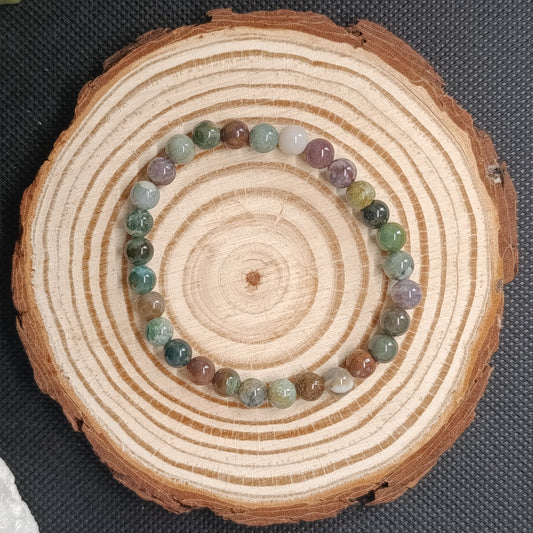 Bracelet boule Agate indienne 6mm