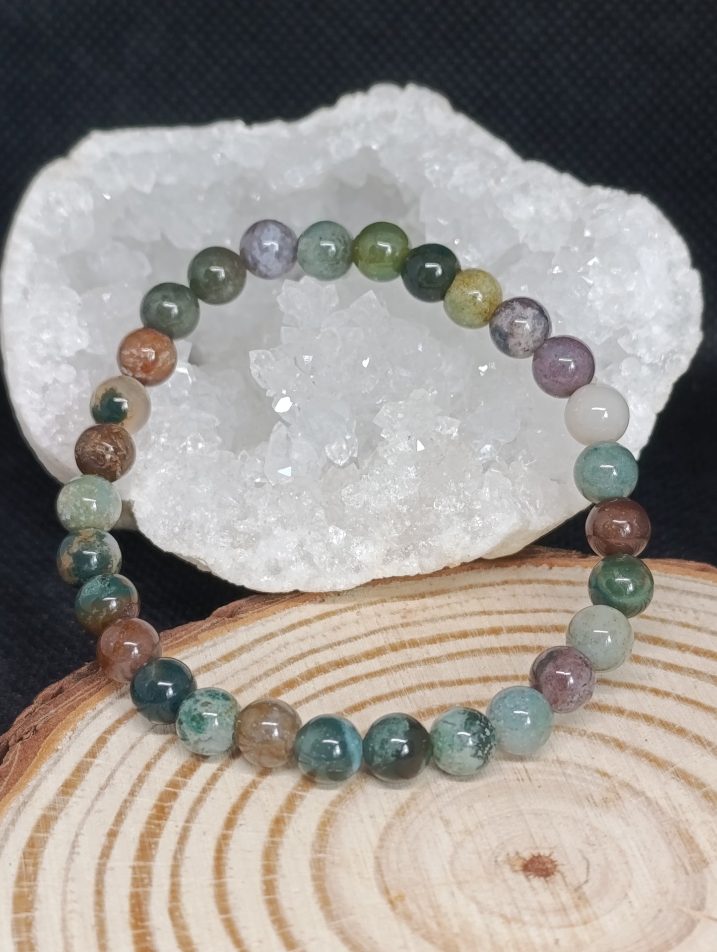 Bracelet boule Agate indienne 6mm