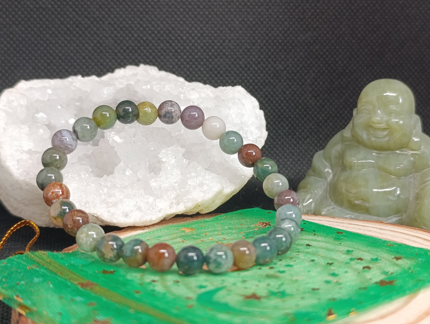 Bracelet boule Agate indienne 6mm