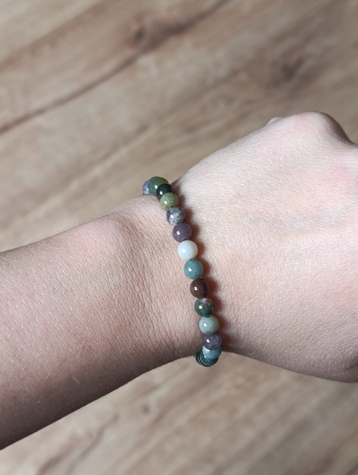 Bracelet boule Agate indienne 6mm