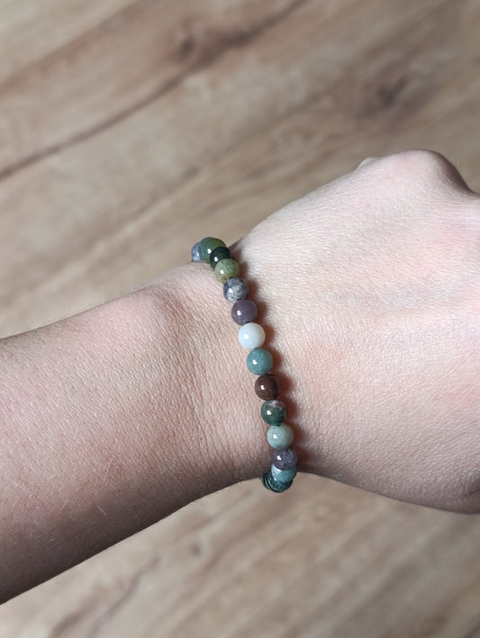 Bracelet boule Agate indienne 6mm