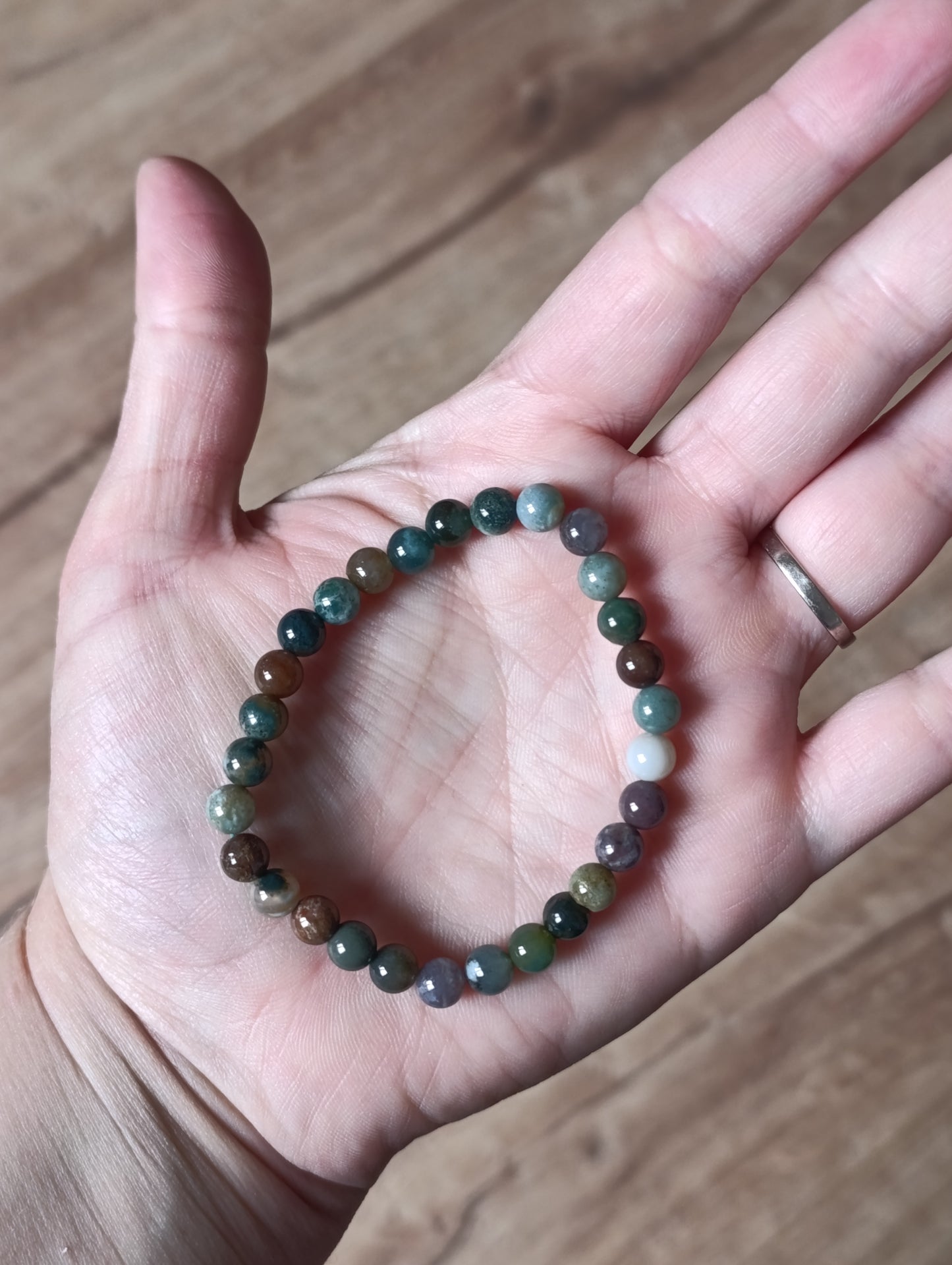 Bracelet boule Agate indienne 6mm