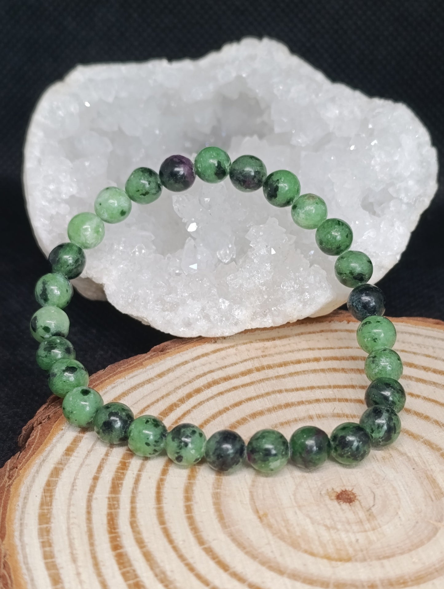 Bracelet boule Rubis Zoïsite 6mm