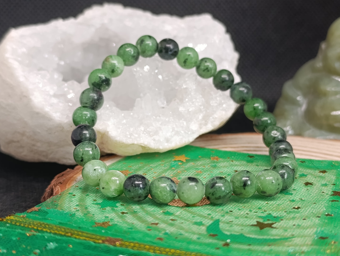Bracelet boule Rubis Zoïsite 6mm