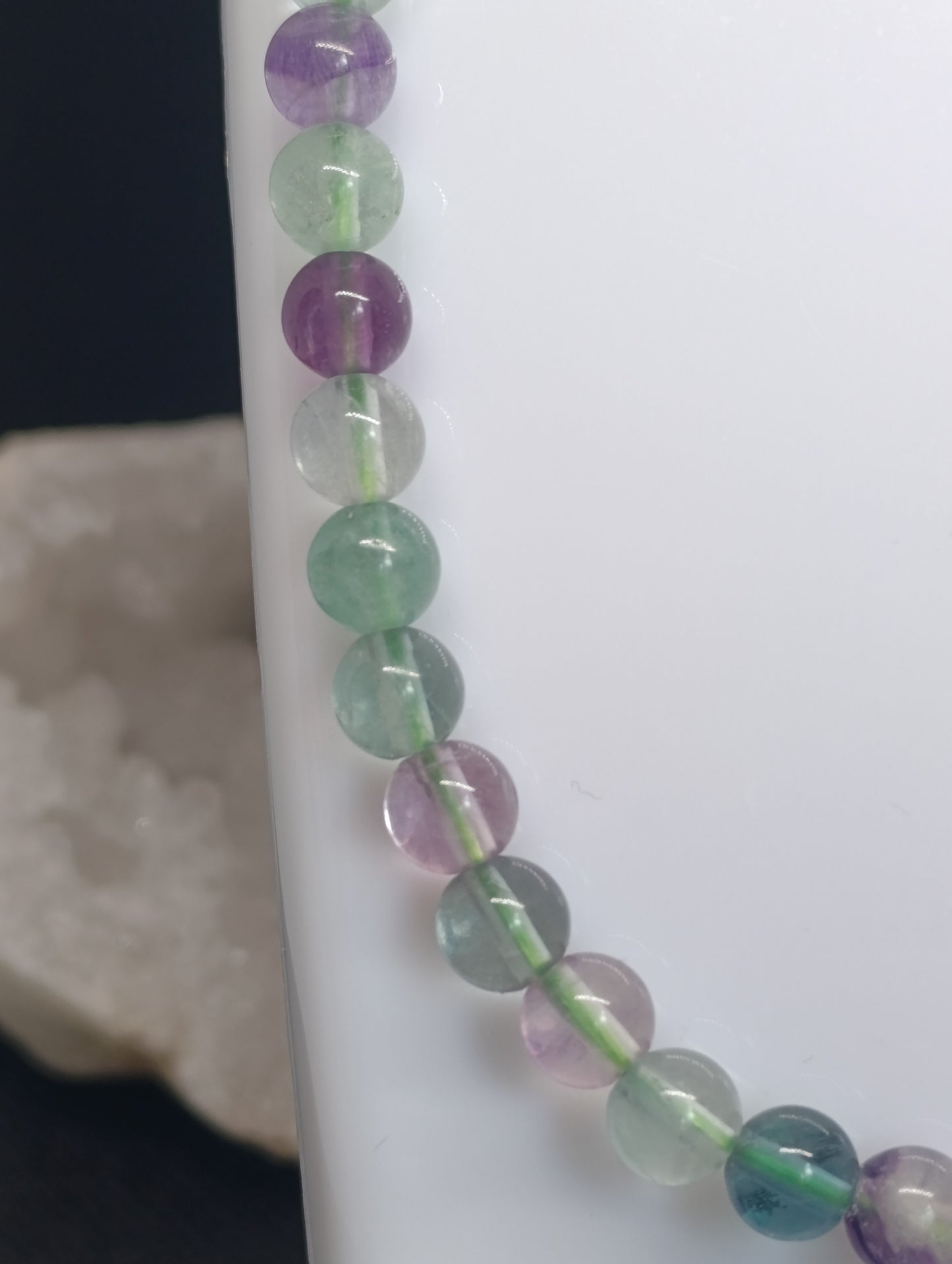 Collier boule Fluorite multicolore 8mm
