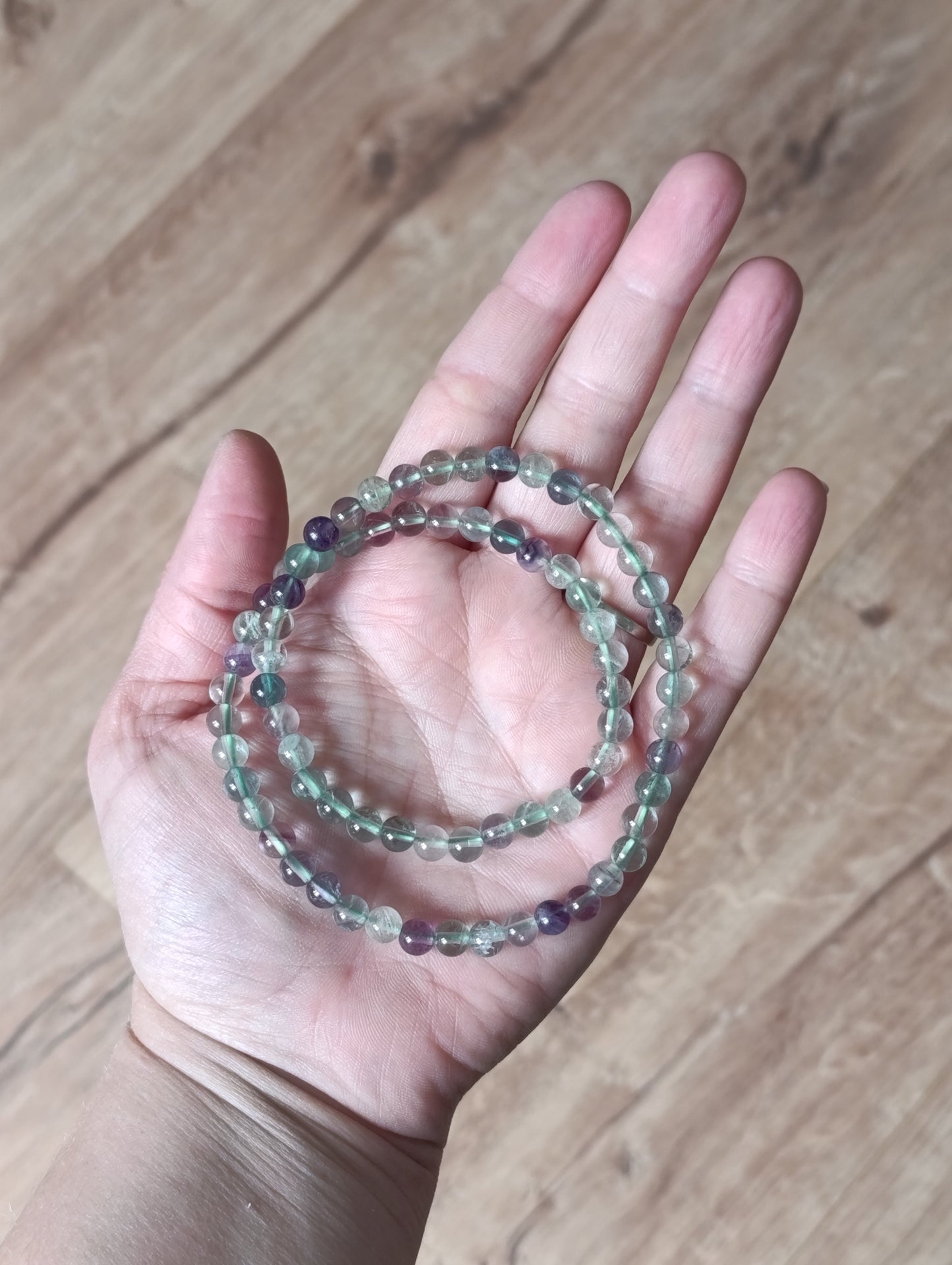 Collier boule Fluorite multicolore 8mm