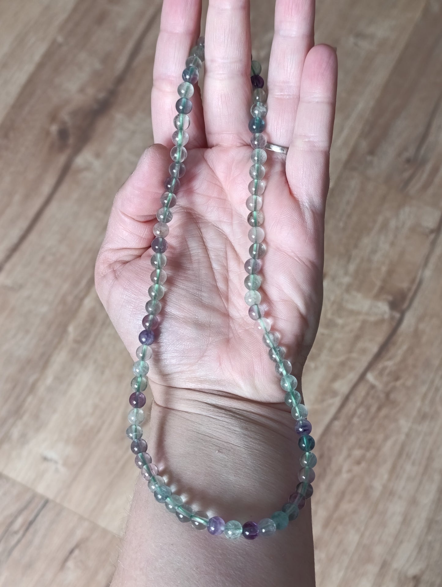 Collier boule Fluorite multicolore 8mm