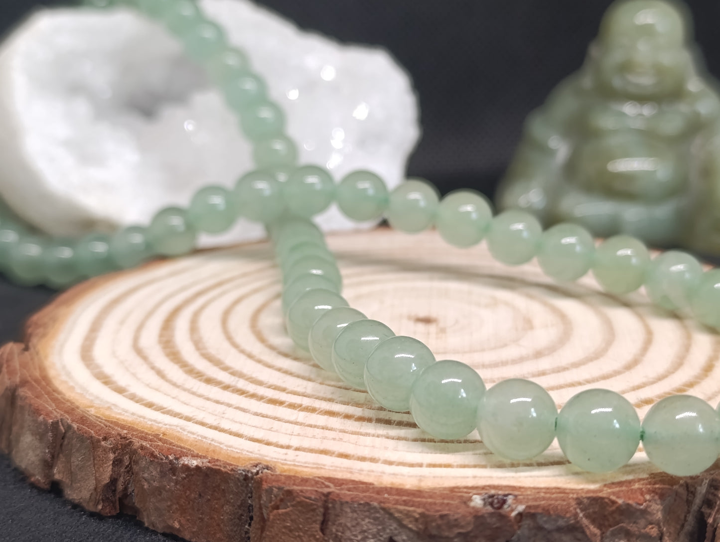 Collier boule Aventurine verte 8mm