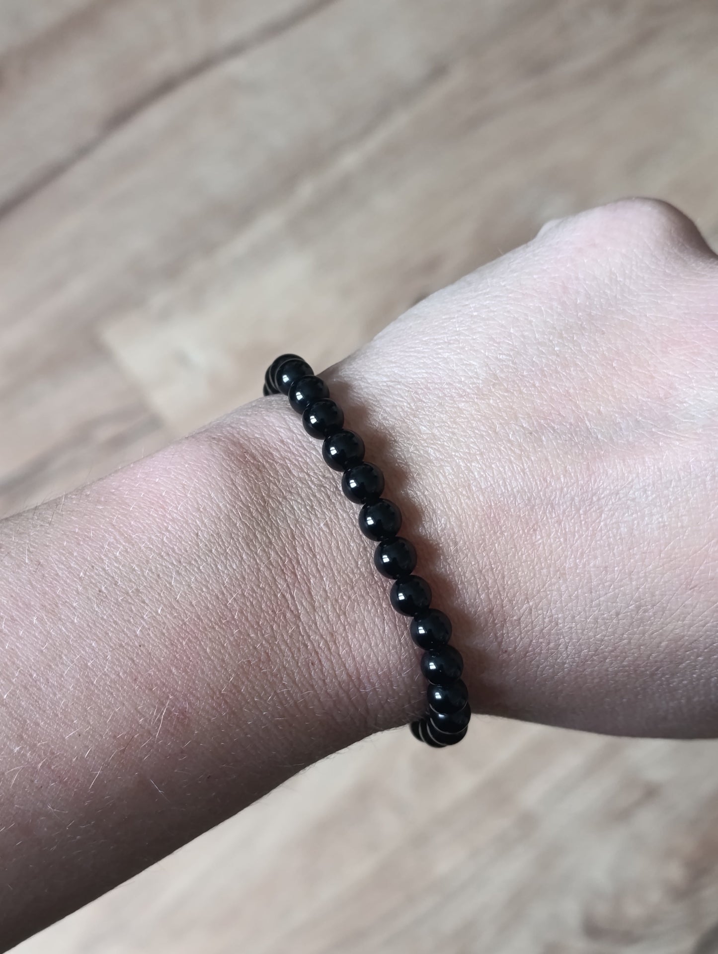 Bracelet boule Obsidienne noire 6mm