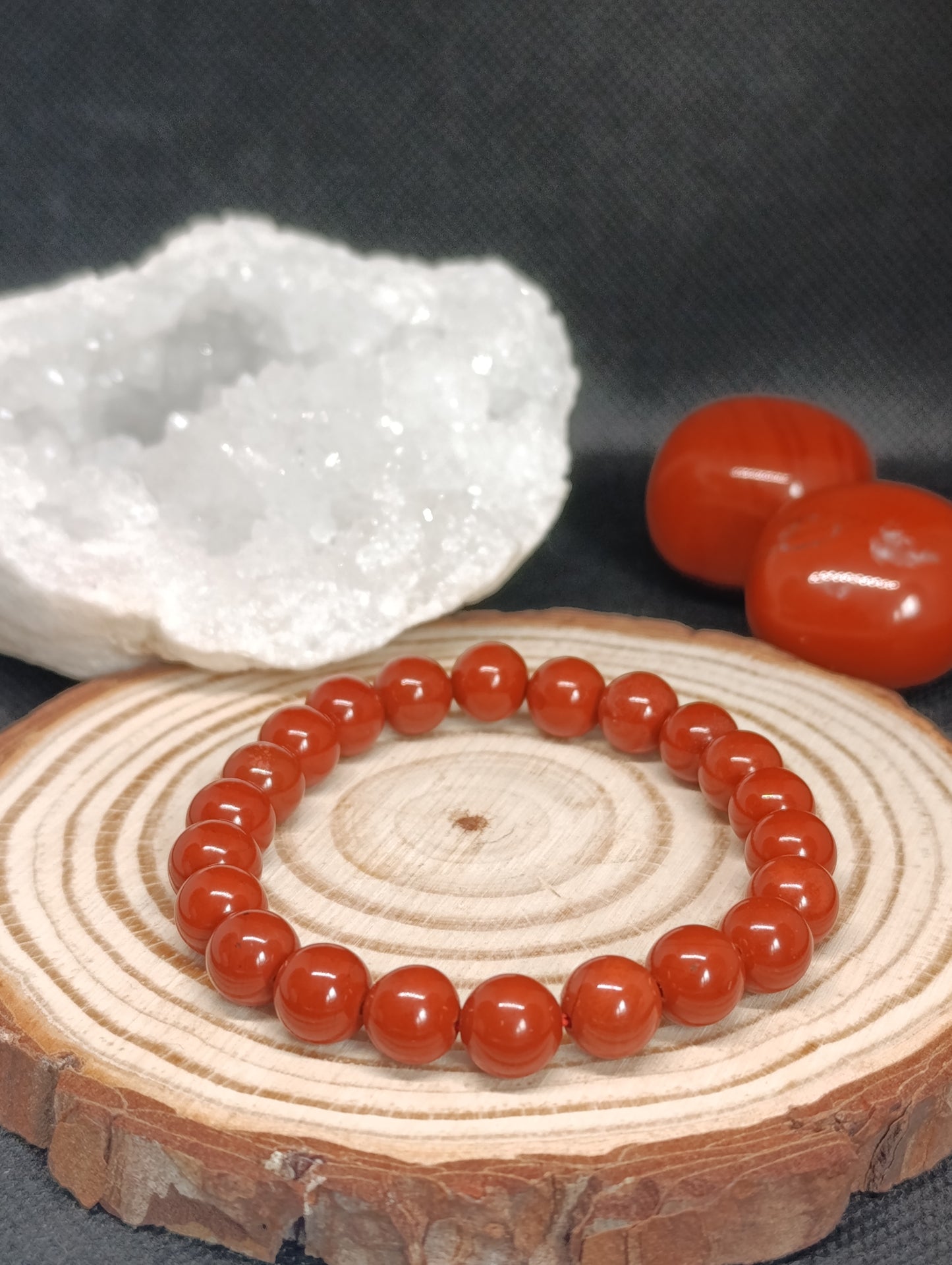 Bracelet boule Jaspe rouge 8mm