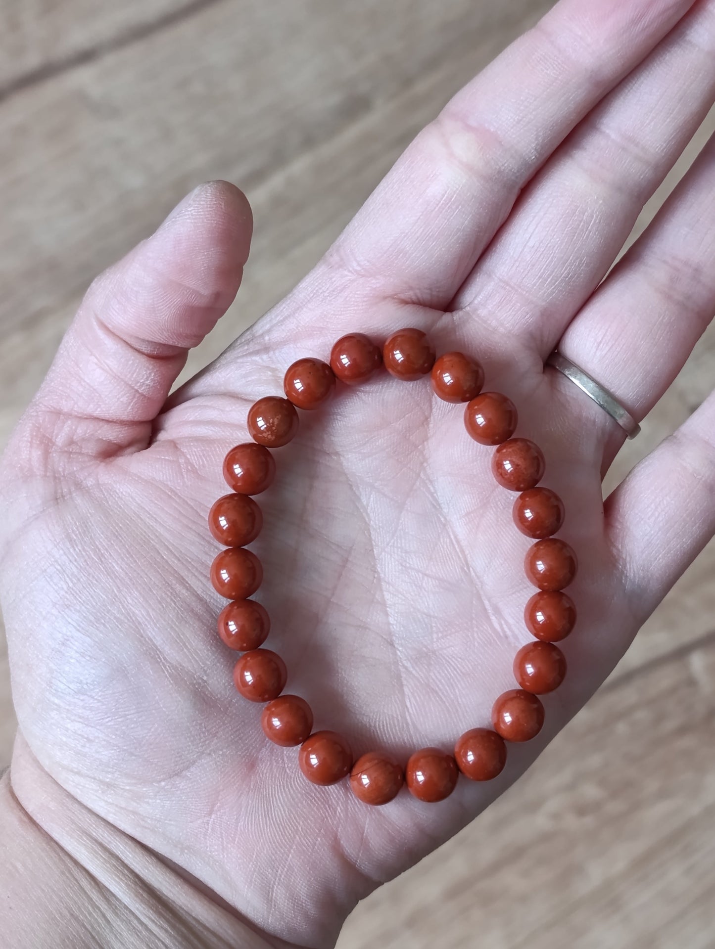 Bracelet boule Jaspe rouge 8mm
