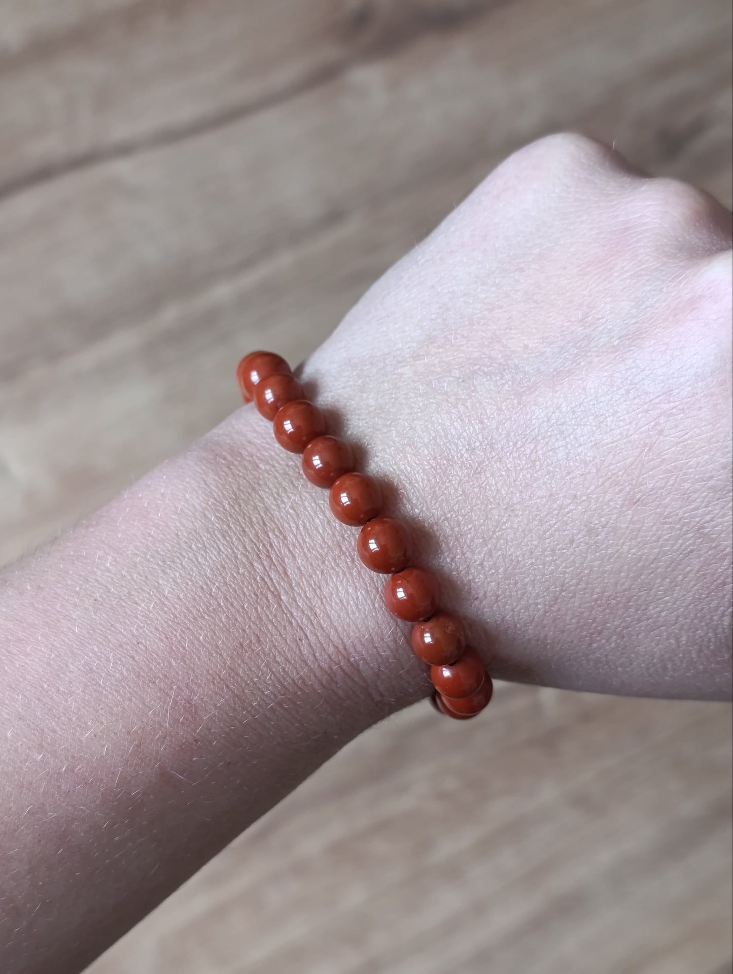 Bracelet boule Jaspe rouge 8mm