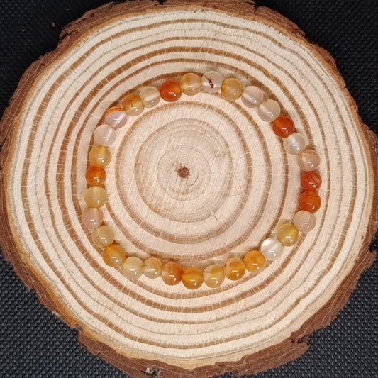 Bracelet boule Cornaline 6mm