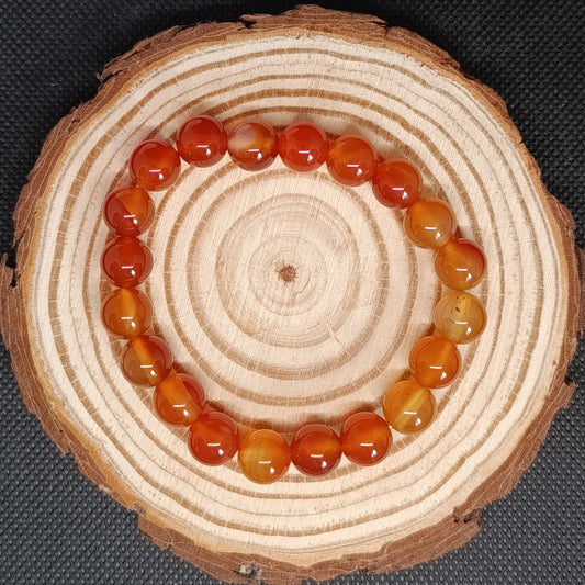 Bracelet boule Cornaline 10mm
