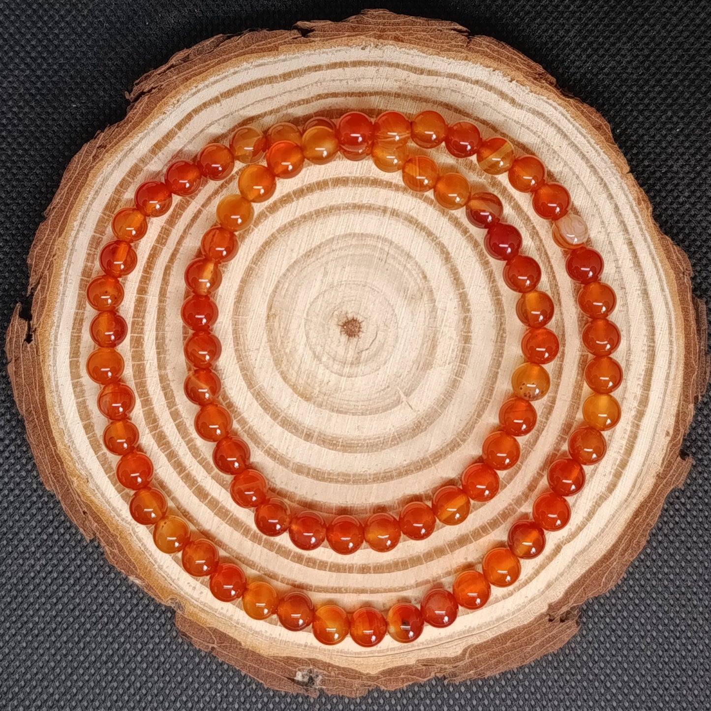 Collier boule Cornaline 6mm