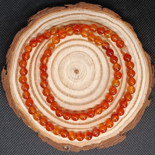 Collier boule Cornaline 6mm