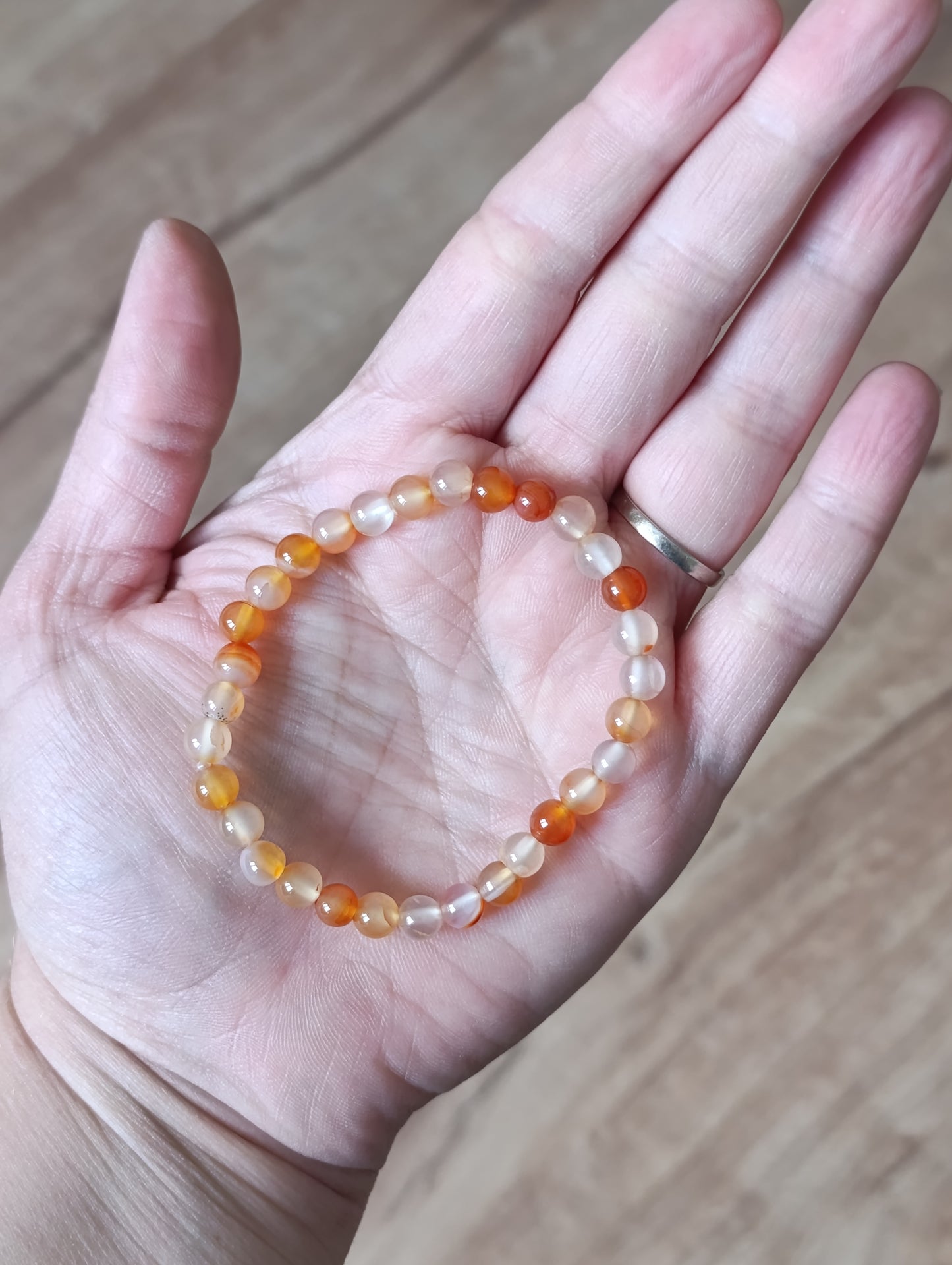 Bracelet boule Cornaline 6mm