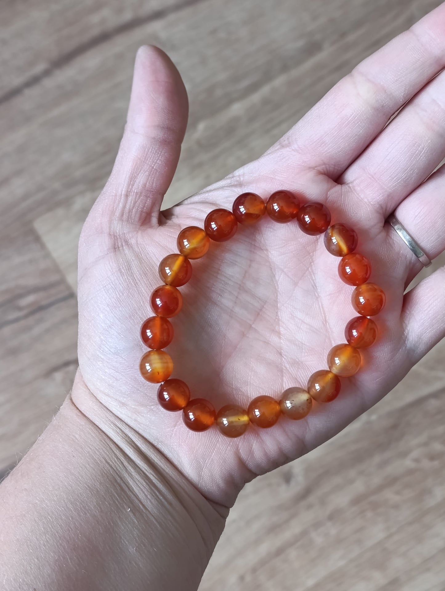 Bracelet boule Cornaline 10mm