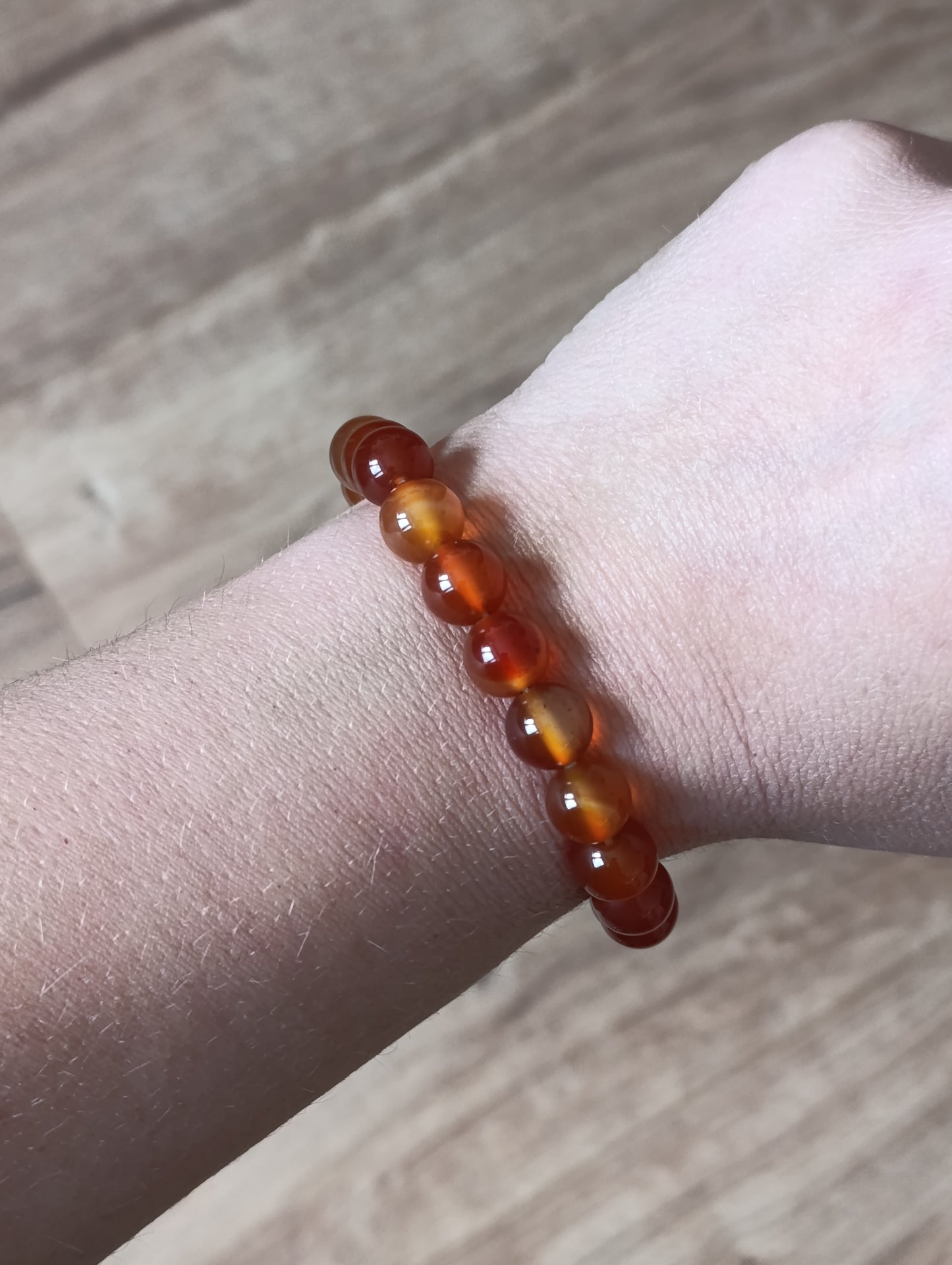 Bracelet boule Cornaline 10mm