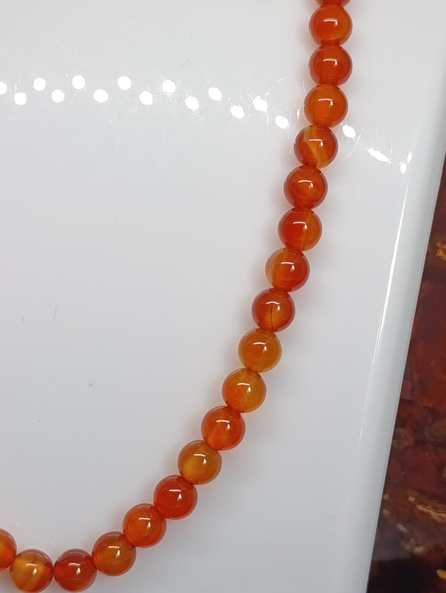 Collier boule Cornaline 6mm
