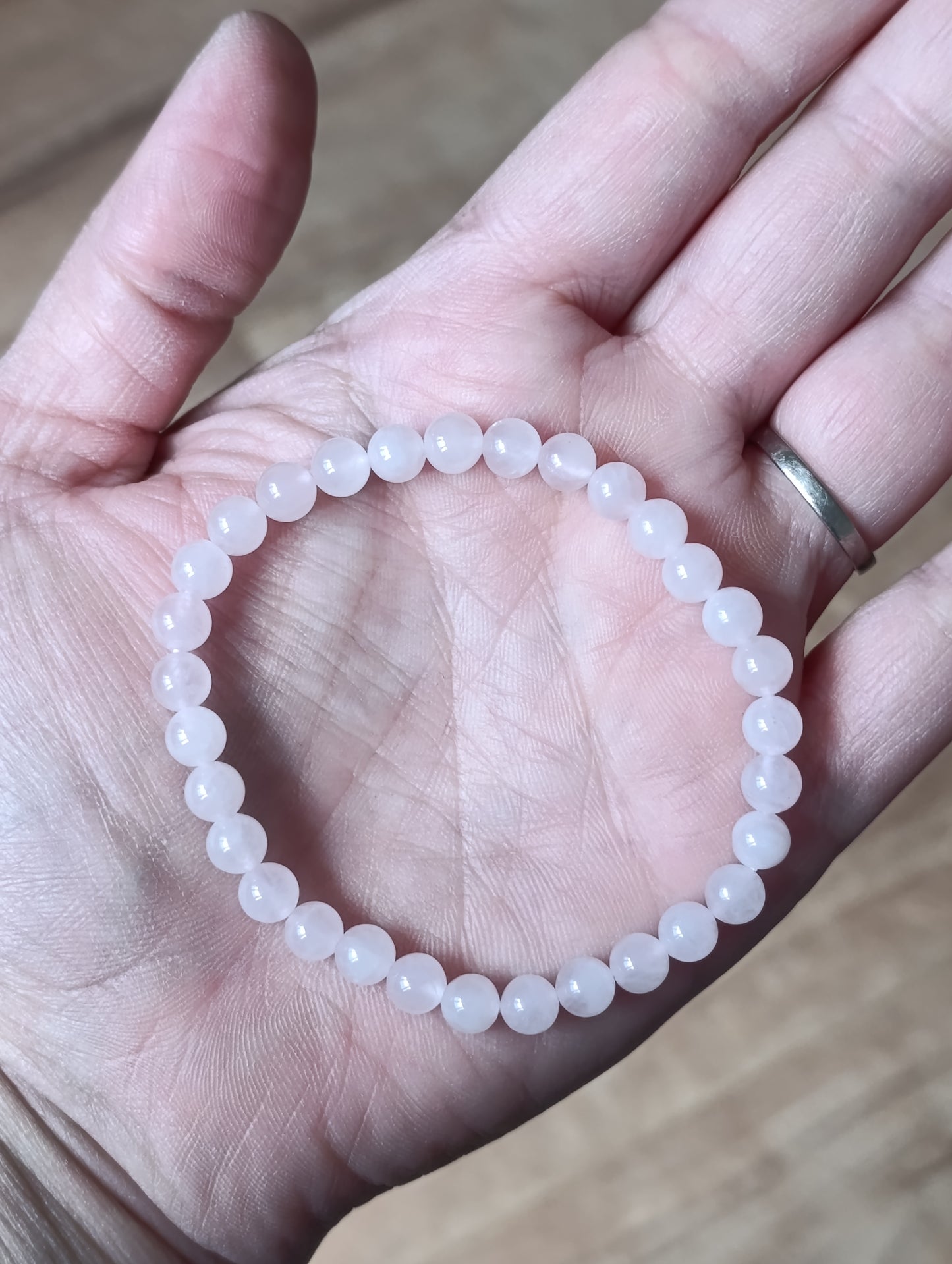 Bracelet boule Quartz rose 6mm