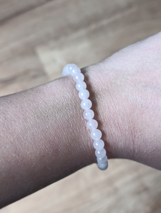 Bracelet boule Quartz rose 6mm