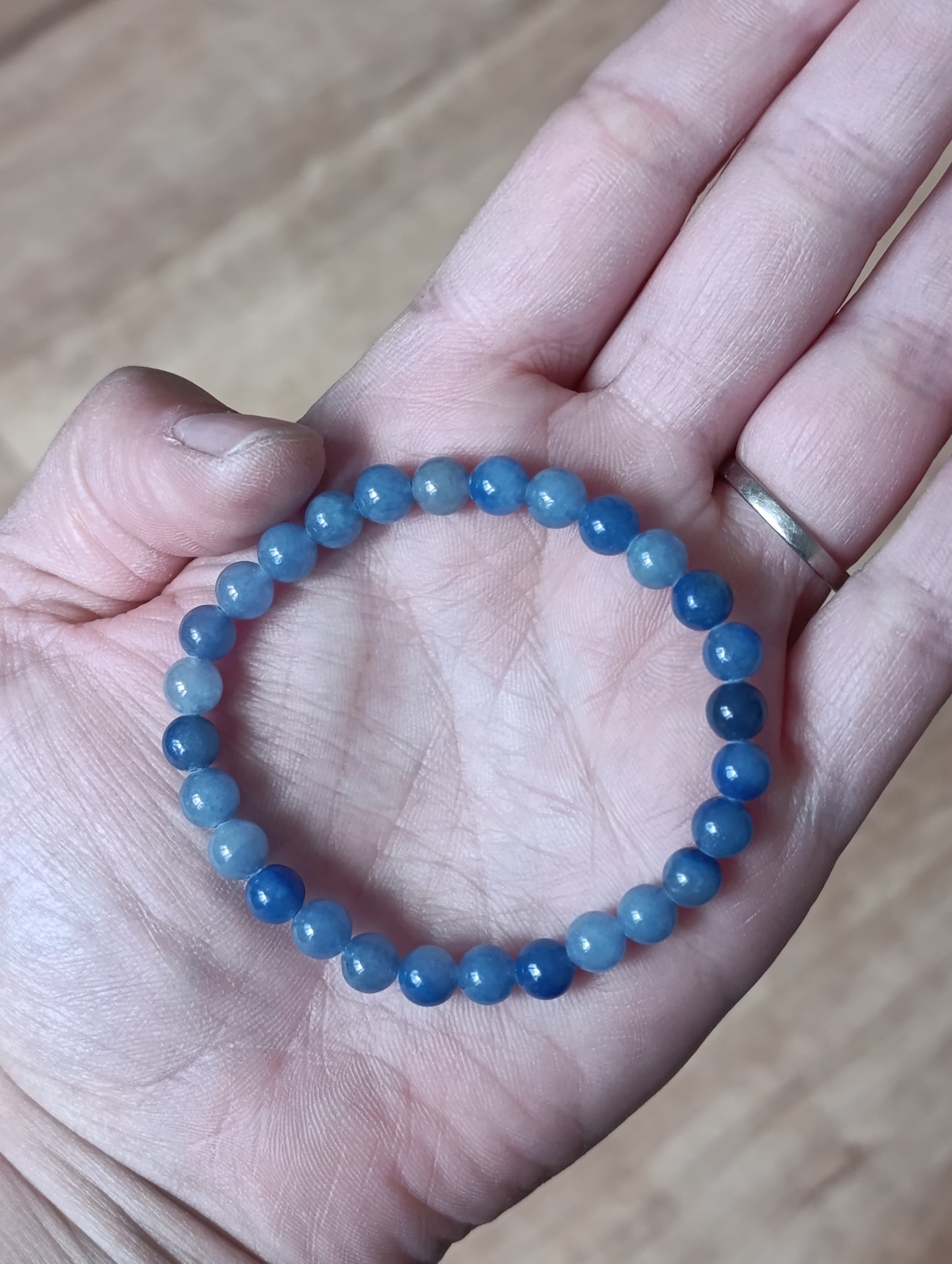 Bracelet boule Aventurine bleue 6mm