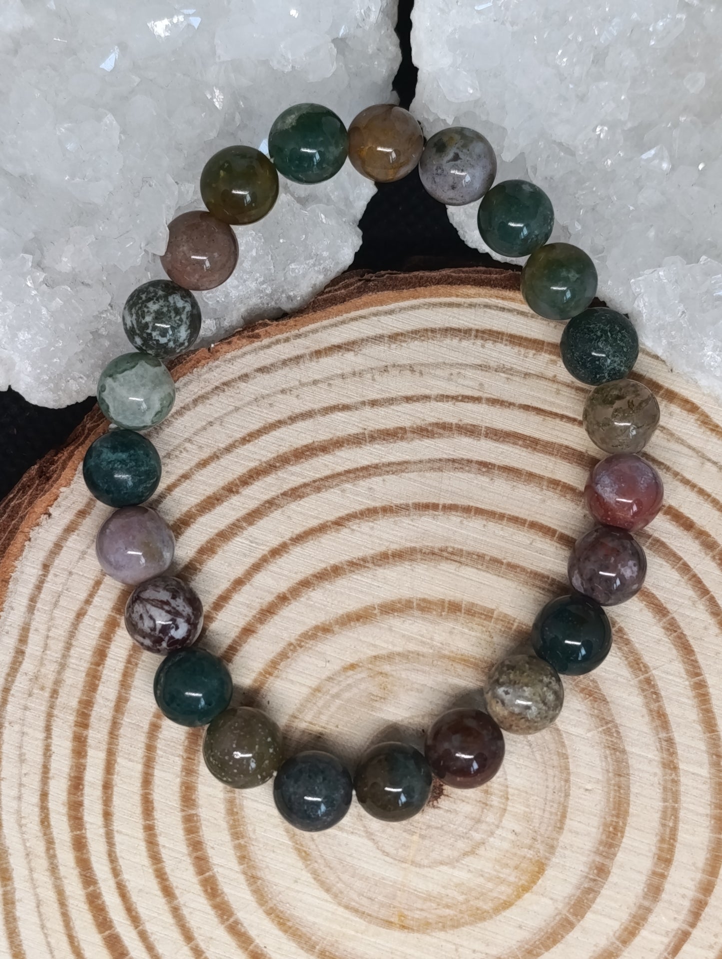 Bracelet boule Agate indienne 8mm