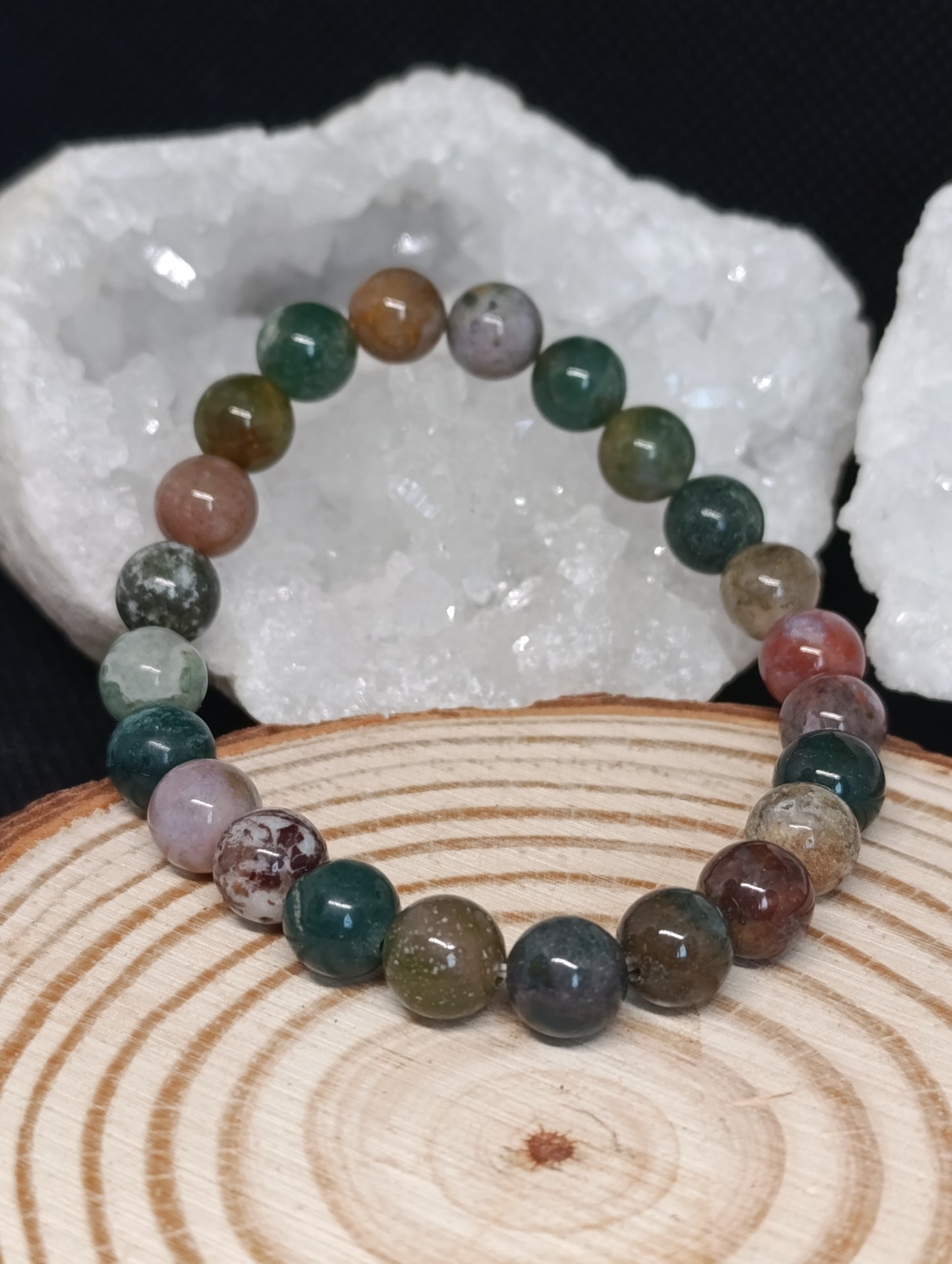 Bracelet boule Agate indienne 8mm
