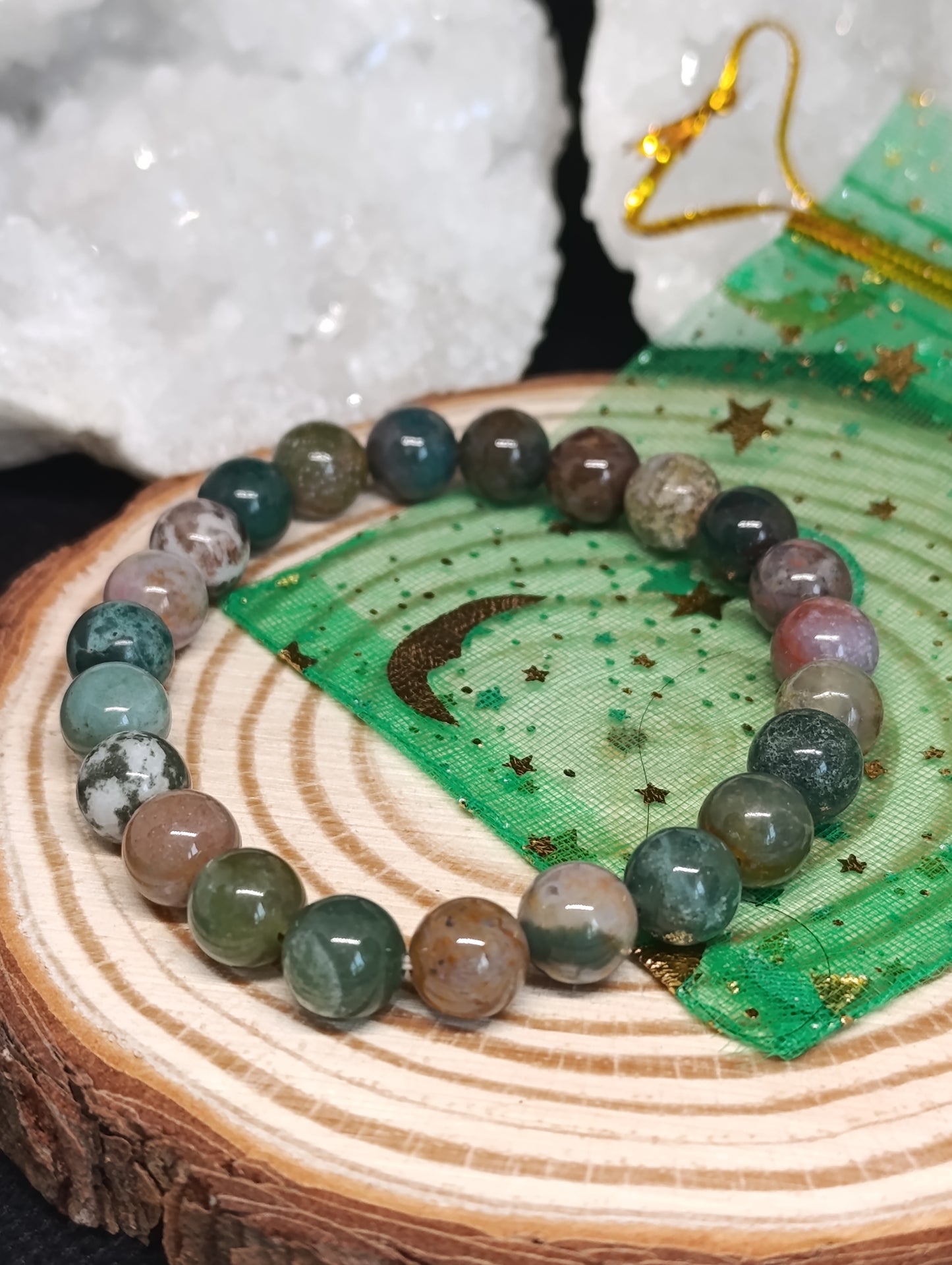Bracelet boule Agate indienne 8mm