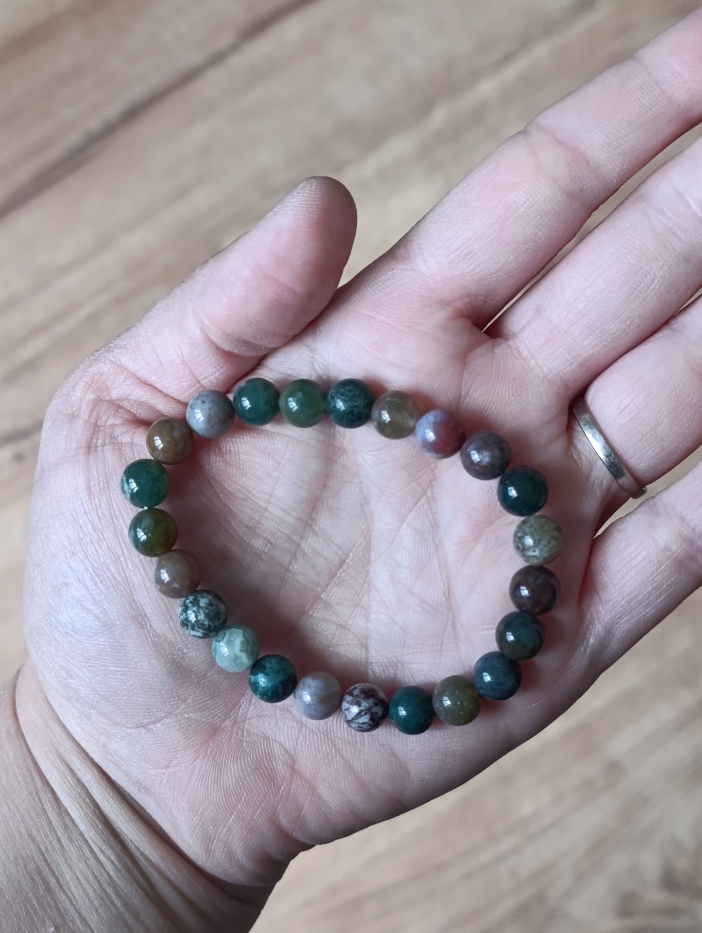 Bracelet boule Agate indienne 8mm
