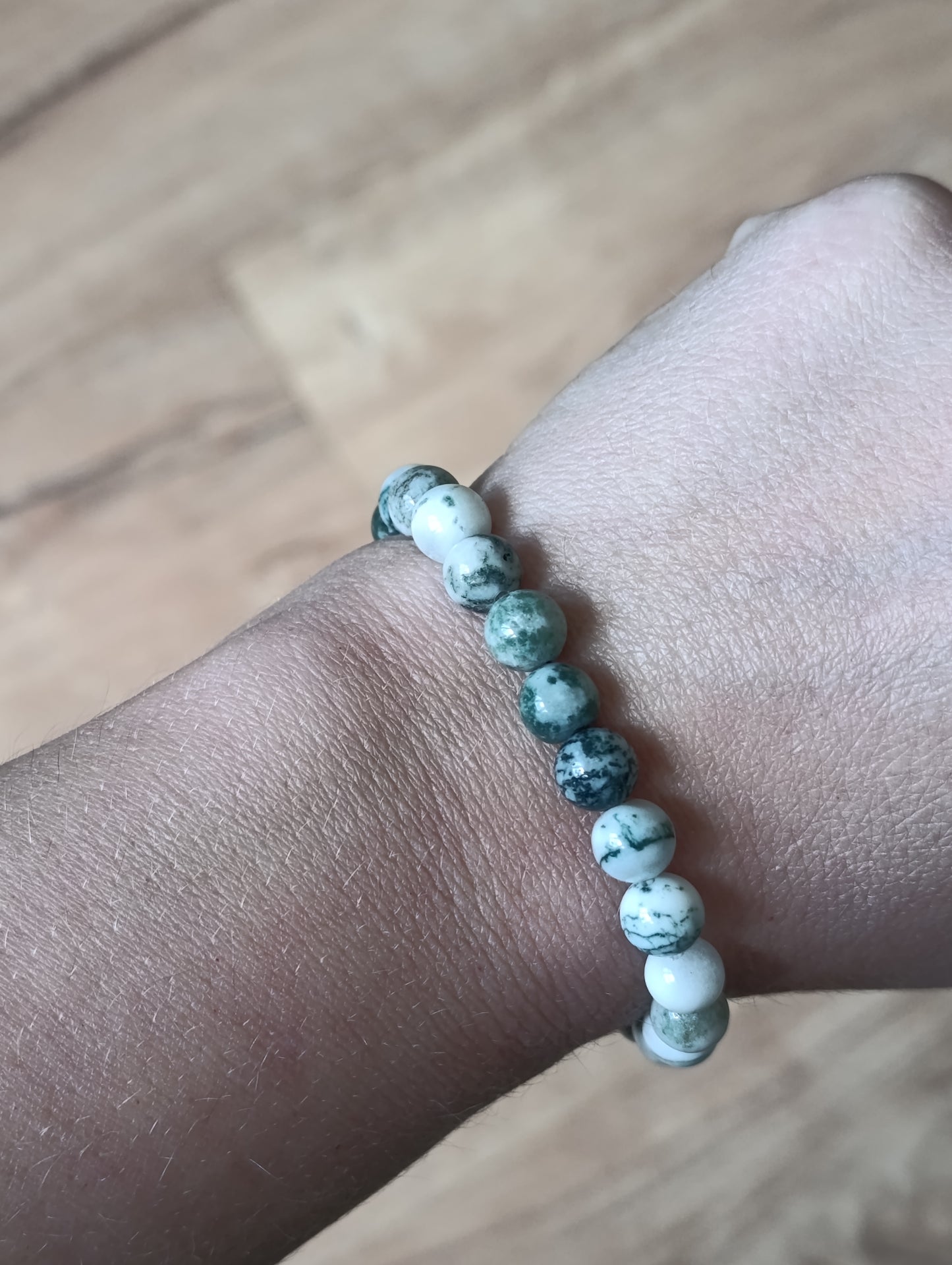 Bracelet boule Agate arbre 8mm