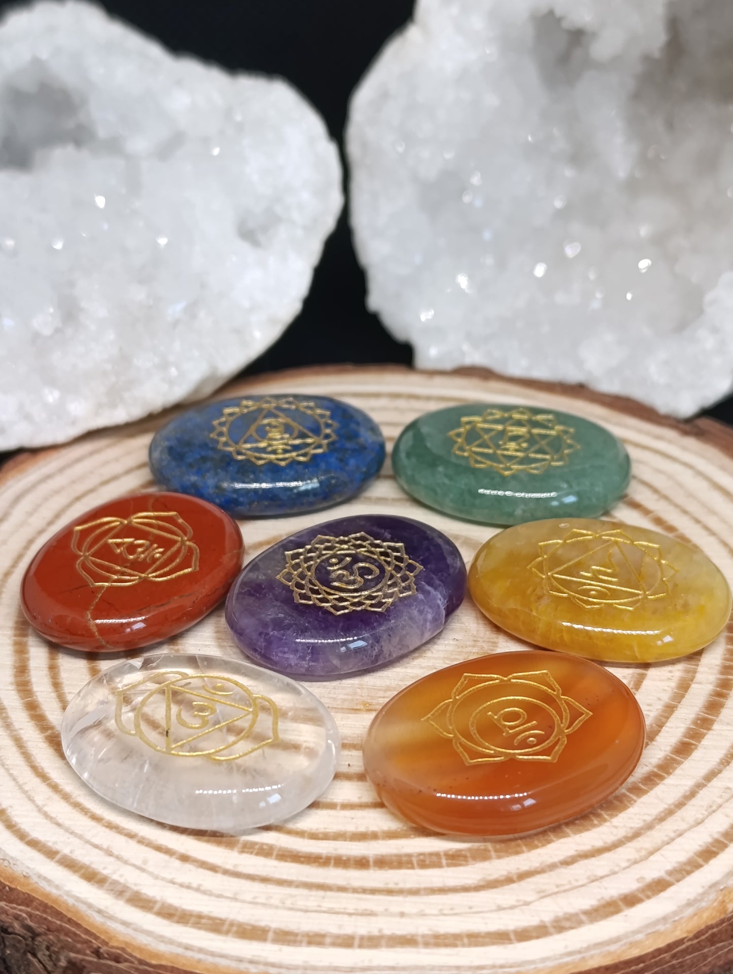 Pierres plates lot 7 chakras