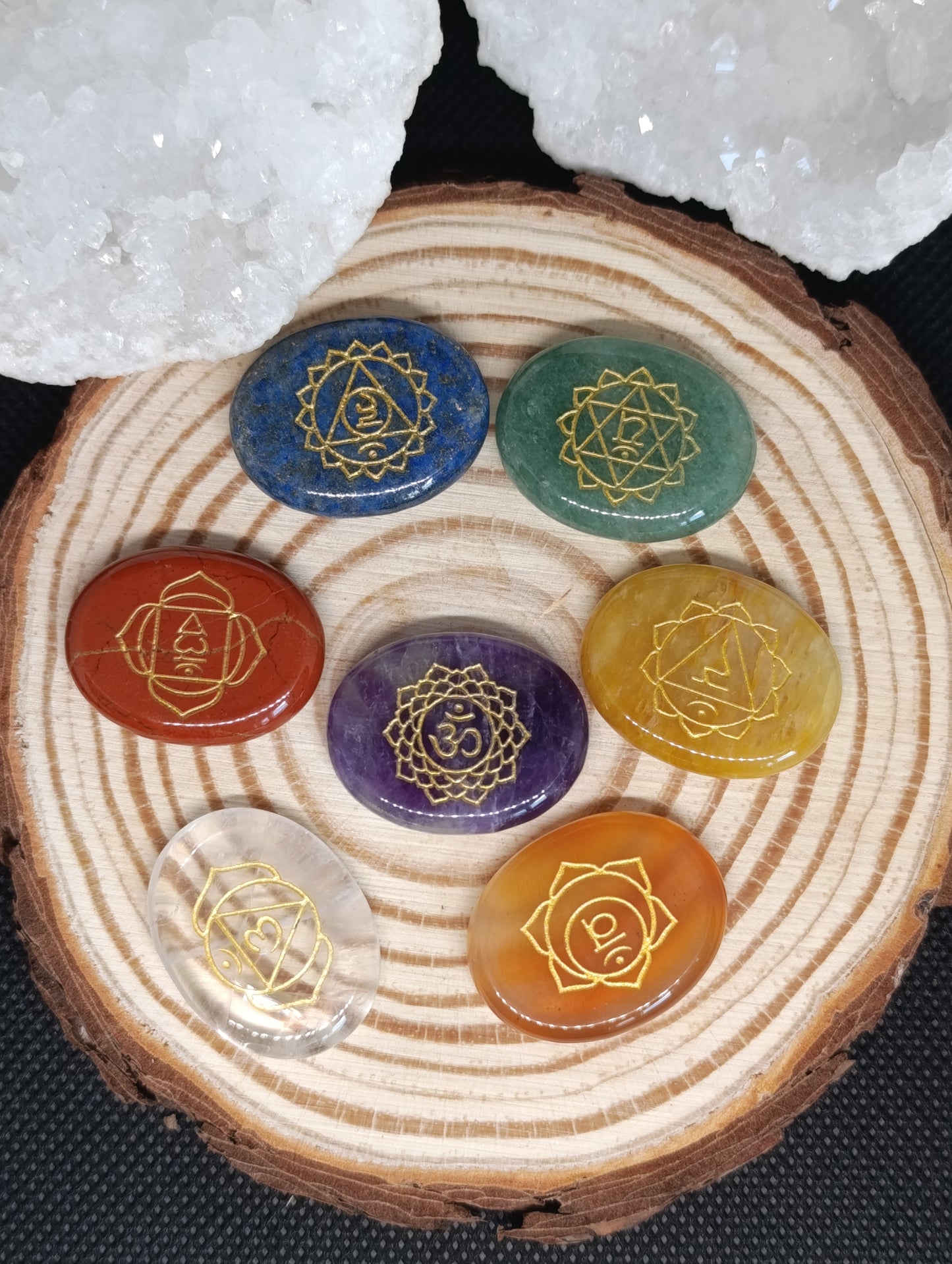 Pierres plates lot 7 chakras