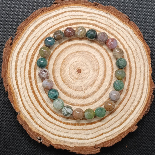Bracelet boule Agate indienne 8mm