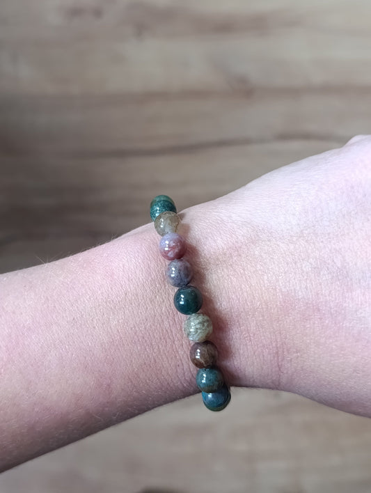 Bracelet boule Agate indienne 8mm