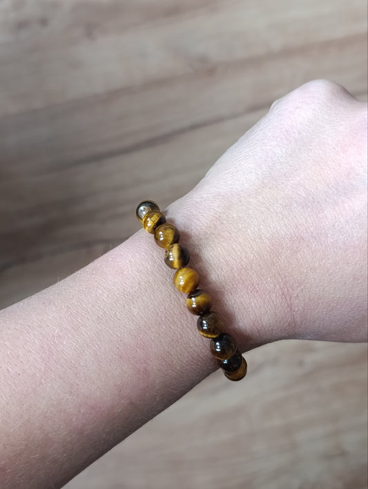 Bracelet boule Oeil de tigre 8mm - Qualité AA