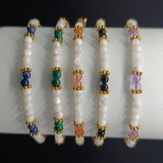 Bracelet Nacre & Pierre naturelle qualité AA