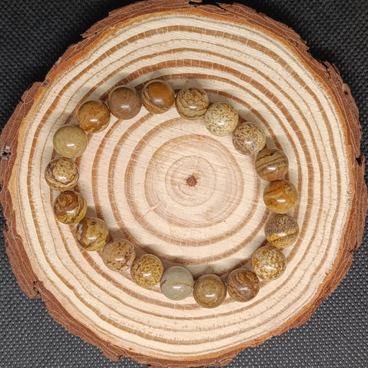 Bracelet boule Jaspe Paysage 10mm