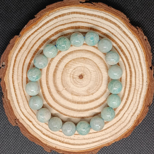 Bracelet boule Amazonite Pérou 10mm