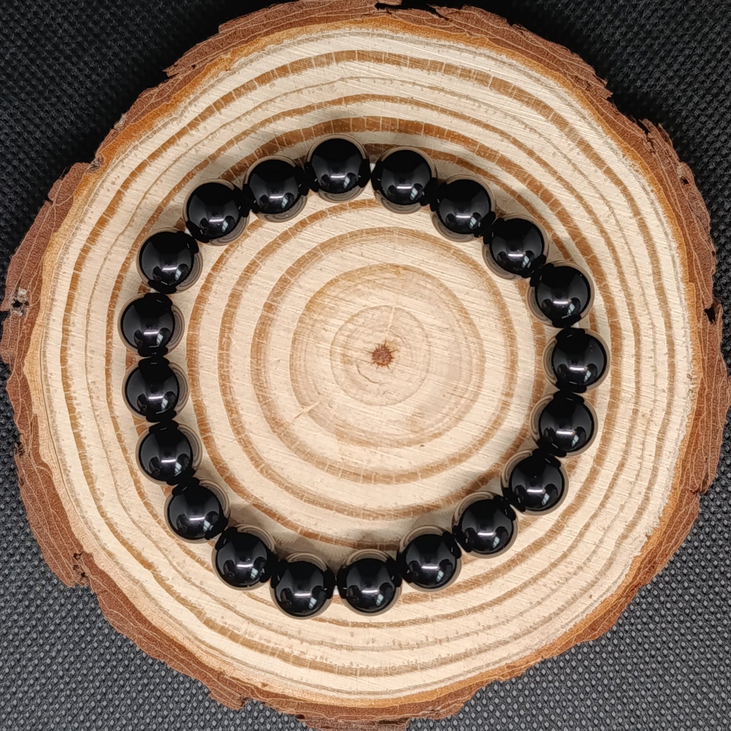 Bracelet boule Obsidienne noire 10mm