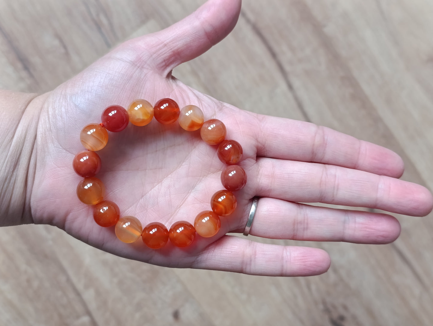 Bracelet boule Cornaline 12mm